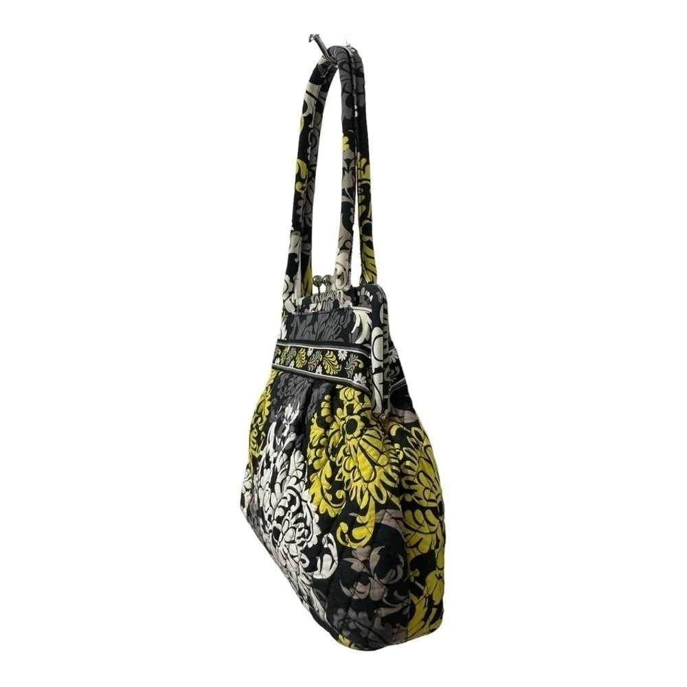 Vera Bradley Satchel Purse Quilted Cotton Chrome Frame Closure